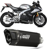 Uncatalysed Exhaust System Without Sound Certification Sr-1 Titanium Black - Mivv Compatible With Aprilia Rsv4 (2021-2024)