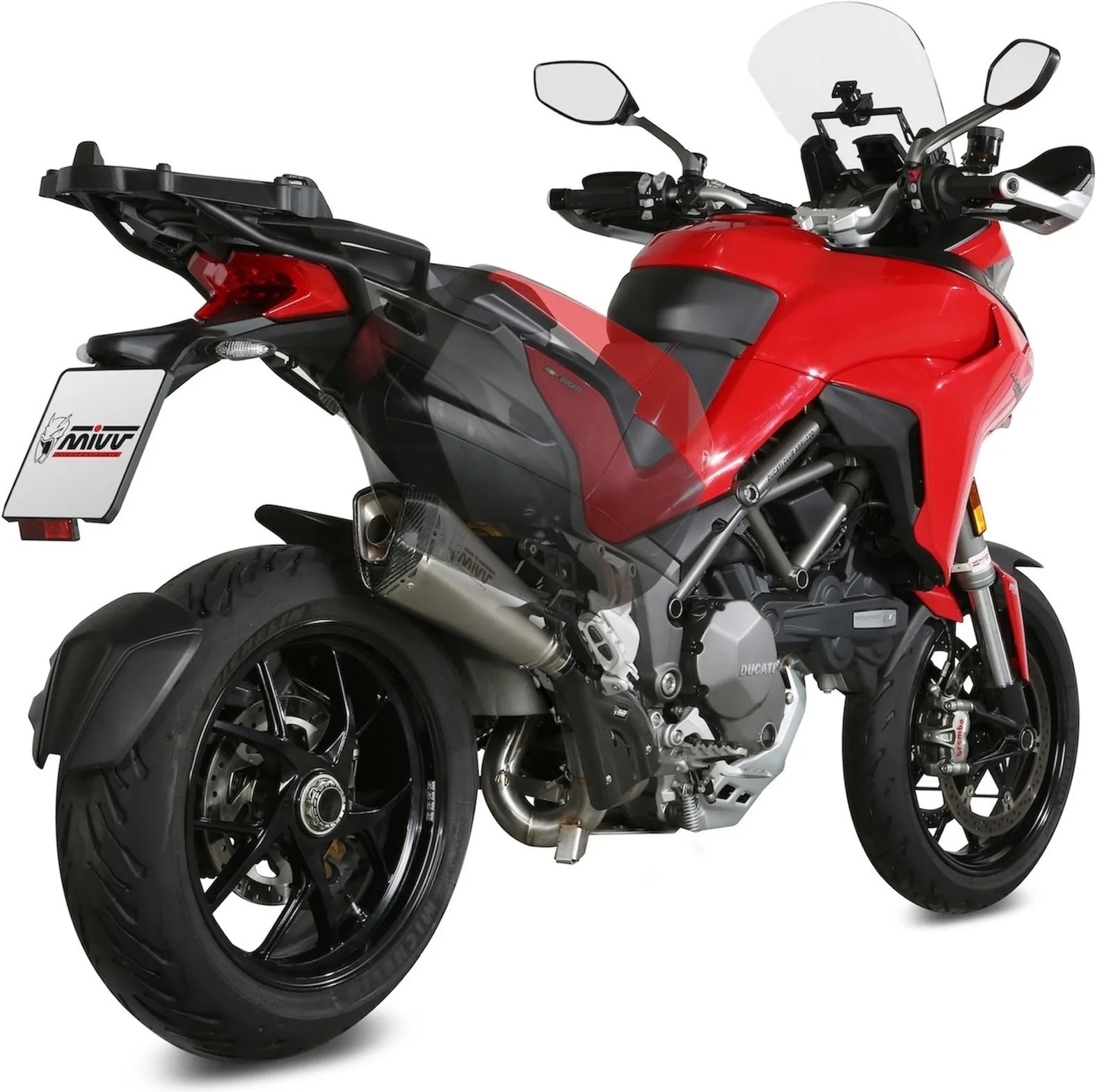 Terminale Di Scarico Non Catalizzato E Senza Omologazione Suono Delta Race Inox Carbonio - Mivv Compatibile Con Ducati Multistrada 1200 (2015-2017)