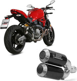 Dual Exhaust System Without Catalytic Converters And Without Sound Certification Mk3 Carbon - Mivv Compatible With Ducati Monster 1200 (2017-2021)