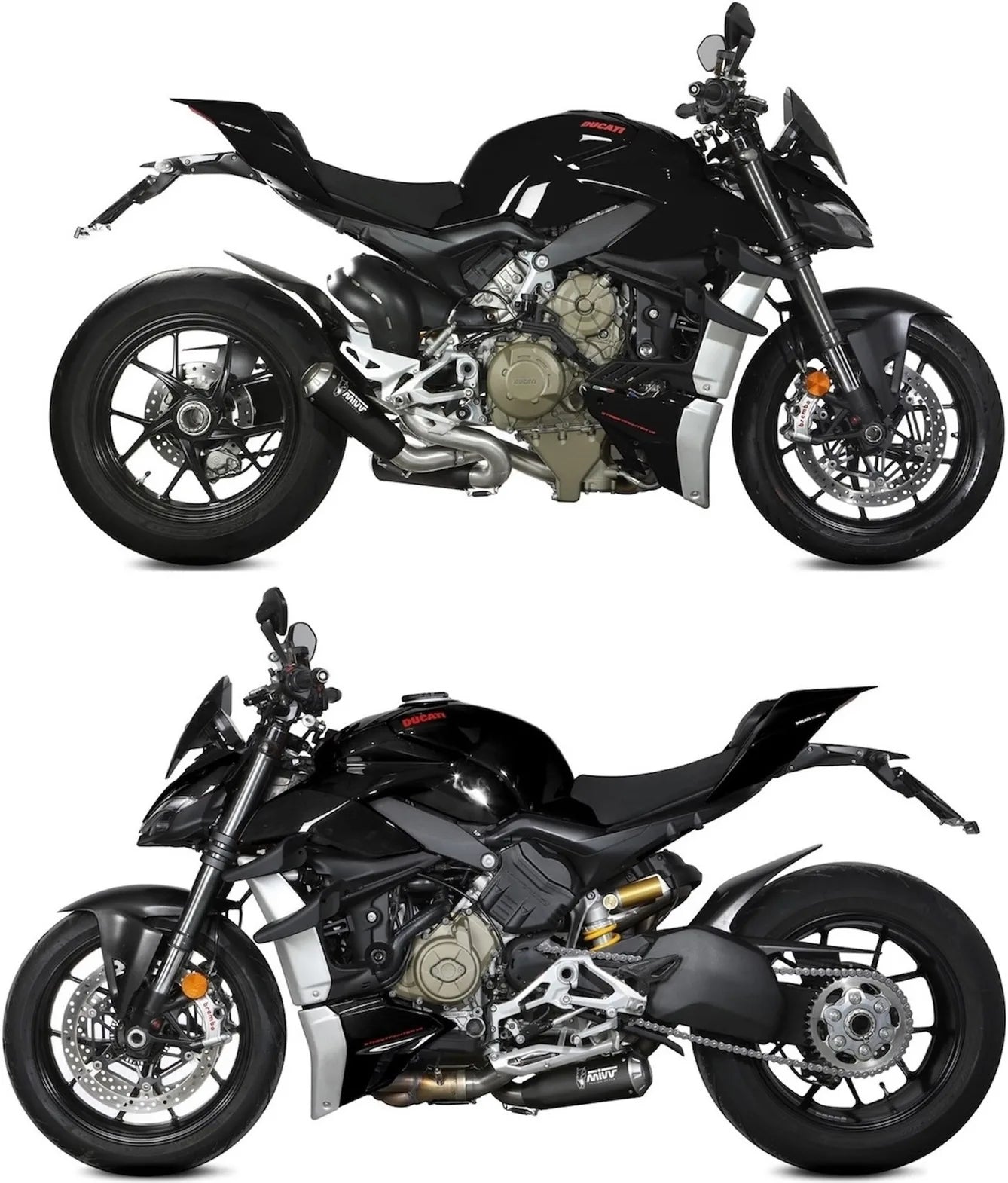 Doppio Terminale Di Scarico Non Catalizzato E Senza Omologazione Suono X-M1 Inox Nero - Mivv Compatibile Con Ducati Streetfighter V4 (2020-2022)