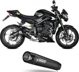 Complete Exhaust System Without Catalytic Converter And Without Sound Certification X-M5 Steel Black - Mivv Compatible With Triumph Street Triple 765 R - Rs (2025-2026)
