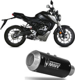 Impianto Di Scarico Completo Non Catalizzato E Senza Omologazione Suono Mk3 Inox Nero - Mivv Compatibile Con Honda Cb 125 R (2018-2020)