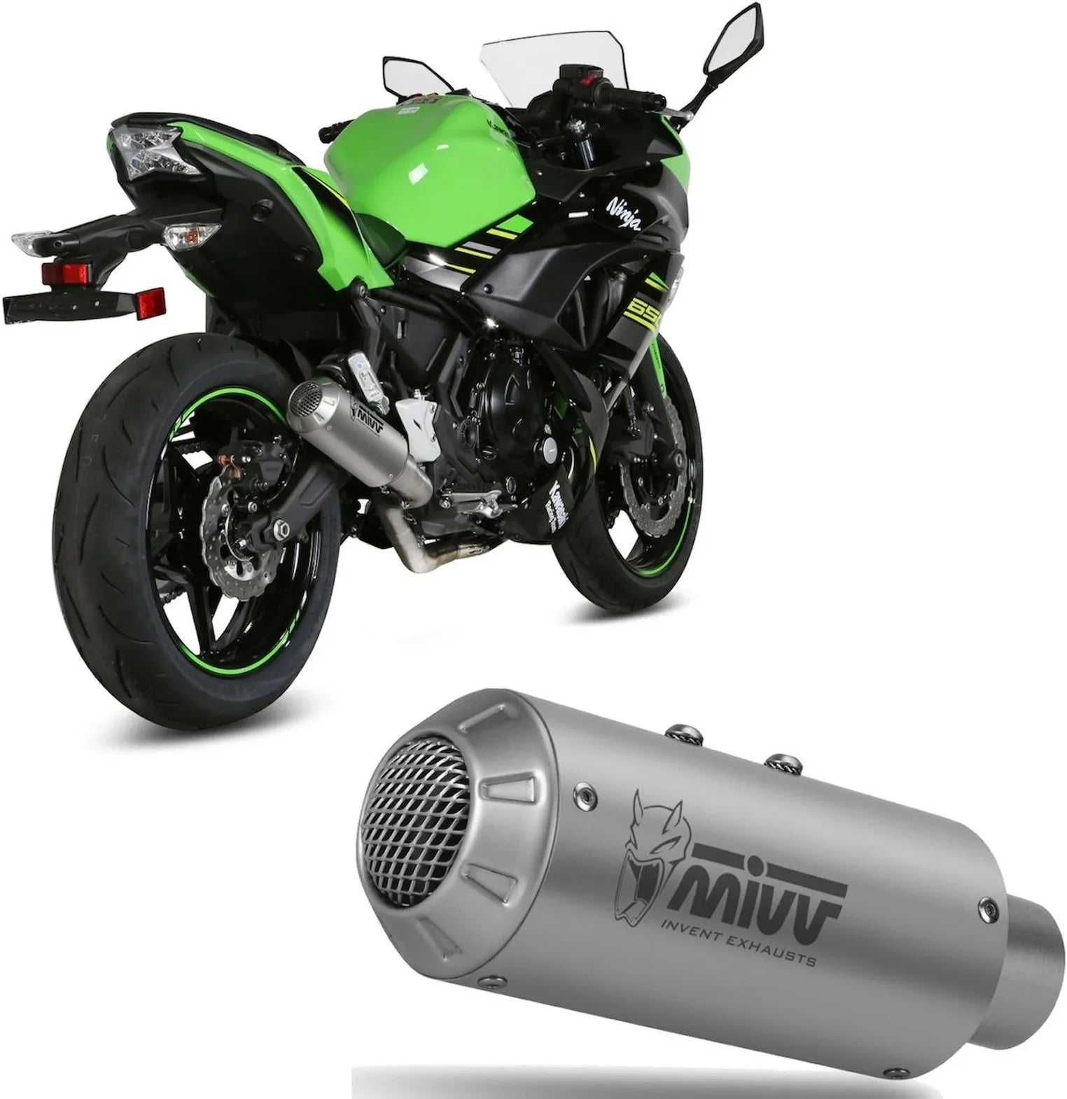Impianto Di Scarico Completo Non Catalizzato E Senza Omologazione Suono Mk3 Inox - Mivv Compatibile Con Kawasaki Ninja 650 (2017-2023)