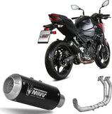 Impianto Di Scarico Completo Non Catalizzato E Senza Omologazione Suono Mk3 Inox Nero - Mivv Compatibile Con Kawasaki Z 400 (2019-2020)