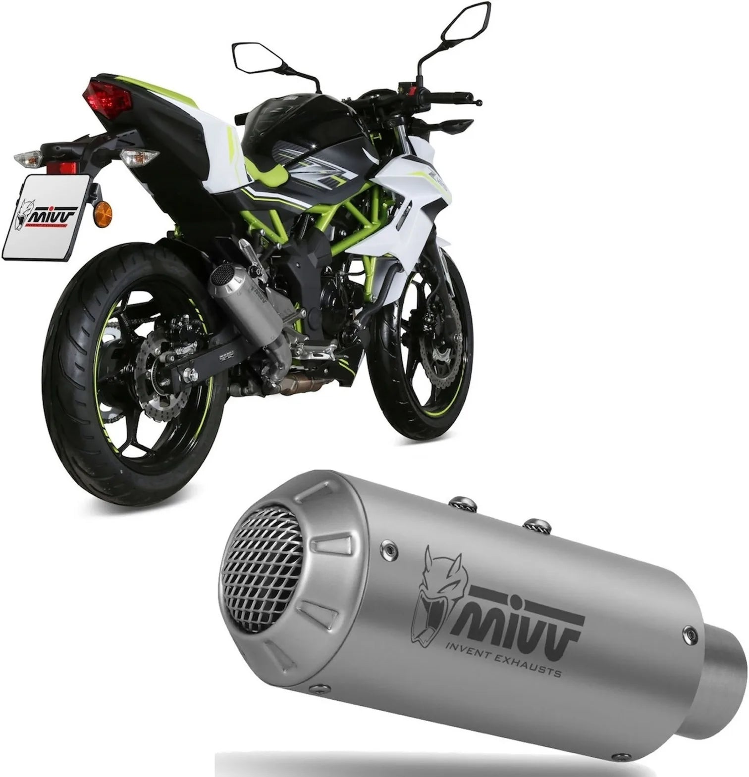 Terminale Di Scarico Non Catalizzato E Senza Omologazione Suono Mk3 Inox - Mivv Compatibile Con Kawasaki Z 125 (2019-2024)