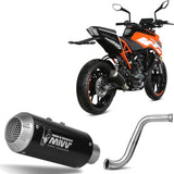 Impianto Di Scarico Completo Non Catalizzato E Senza Omologazione Suono Mk3 Inox Nero - Mivv Compatibile Con Ktm 125 Duke (2017-2020)