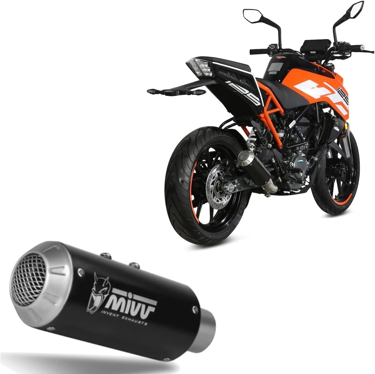 Terminale Di Scarico Non Catalizzato E Senza Omologazione Suono Mk3 Inox Nero - Mivv Compatibile Con Ktm 125 Duke (2017-2020)