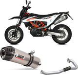 Impianto Di Scarico Completo Non Catalizzato E Senza Omologazione Suono Oval Titanio Carbonio - Mivv Compatibile Con Ktm 690 Smc R (2020-2024)
