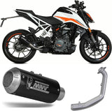 Impianto Di Scarico Completo Non Catalizzato E Senza Omologazione Suono Mk3 Inox Nero - Mivv Compatibile Con Ktm 390 Duke (2021-2023)