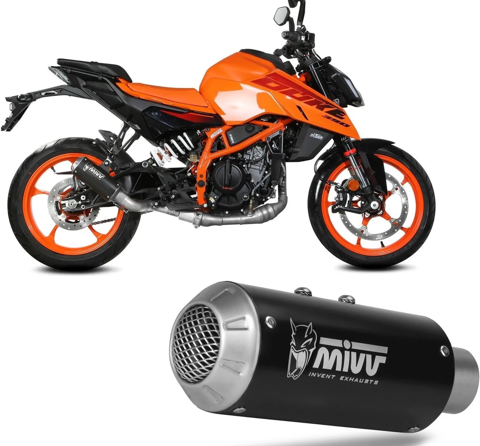 Terminale Di Scarico Non Catalizzato E Senza Omologazione Suono Mk3 Inox Nero - Mivv Compatibile Con Ktm 390 Duke (2024)