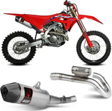 Impianto Di Scarico Completo Non Catalizzato E Con Omologazione Fim Str1 Inox Carbonio - Mivv Compatibile Con Honda Crf 250 (2022-2024)