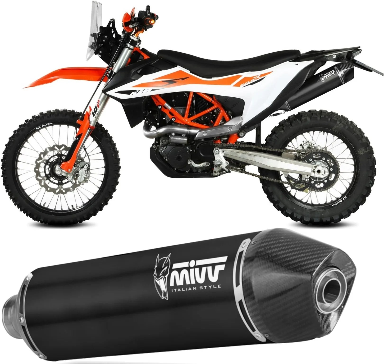 Terminale Di Scarico Non Catalizzato E Senza Omologazione Suono Str1 Inox Nero - Mivv Compatibile Con Ktm 690 Enduro R (2021-2024)