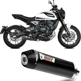 Terminale Di Scarico Non Catalizzato E Senza Omologazione Suono Oval Inox Nero Carbonio - Mivv Compatibile Con Moto Morini Seiemmezzo Scr 650 (2022-2024)