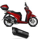 Impianto Di Scarico Completo Non Catalizzato E Senza Omologazione Suono Mover Inox Nero - Mivv Compatibile Con Honda Sh 125 (2017-2019)