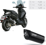 Terminale Di Scarico Non Catalizzato E Senza Omologazione Suono Mover Inox Nero - Mivv Compatibile Con Piaggio Beverly 300 (2010-2020)