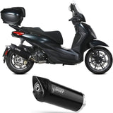 Terminale Di Scarico Non Catalizzato E Senza Omologazione Suono Mover Inox Nero - Mivv Compatibile Con Piaggio Beverly 300 (2021-2024)