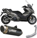 Complete Exhaust System Without Catalytic Converter And Without Sound Certification Gppro Steel Black - Mivv Compatible With Kymco Ak 550 (2021-2024)