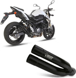 Terminale Di Scarico Non Catalizzato E Senza Omologazione Suono Double Gun Inox Nero - Mivv Compatibile Con Suzuki Gsr 750 (2011-2016)