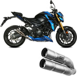 Terminale Di Scarico Non Catalizzato E Senza Omologazione Suono Double Gun Inox - Mivv Compatibile Con Suzuki Gsx-S 750 (2017-2020)