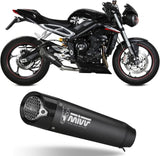 Terminale Di Scarico Non Catalizzato E Senza Omologazione Suono X-M5 Inox Nero Carbonio - Mivv Compatibile Con Triumph Street Triple 660 S (2017-2022)