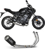 Impianto Di Scarico Completo Non Catalizzato E Senza Omologazione Suono Mk3 Carbonio - Mivv Compatibile Con Yamaha Mt-07 (2014-2024)