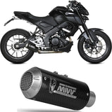 Impianto Di Scarico Completo Non Catalizzato E Senza Omologazione Suono Mk3 Carbonio - Mivv Compatibile Con Yamaha Mt-125 (2020-2024)