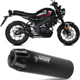 Impianto Di Scarico Completo Non Catalizzato E Senza Omologazione Suono Hr-1 Inox Nero Carbonio - Mivv Compatibile Con Yamaha Xsr 125 (2022-2024)