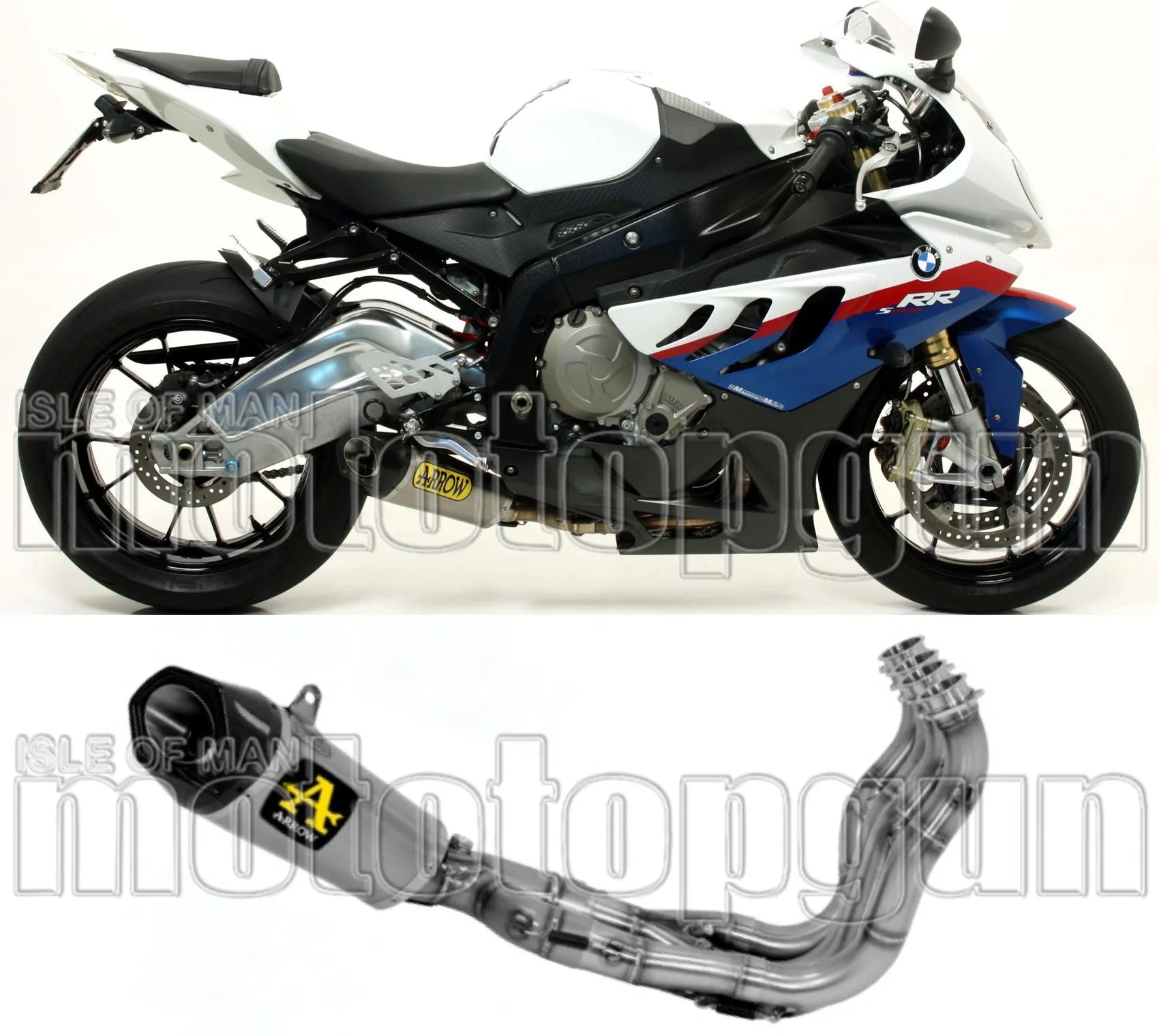 Impianto Di Scarico Completo Non Catalizzato E Senza Omologazione Suono Works Competition Evo Titanio Carbonio - Arrow Special Parts Compatibile Con Bmw S 1000 Rr (2009-2014)
