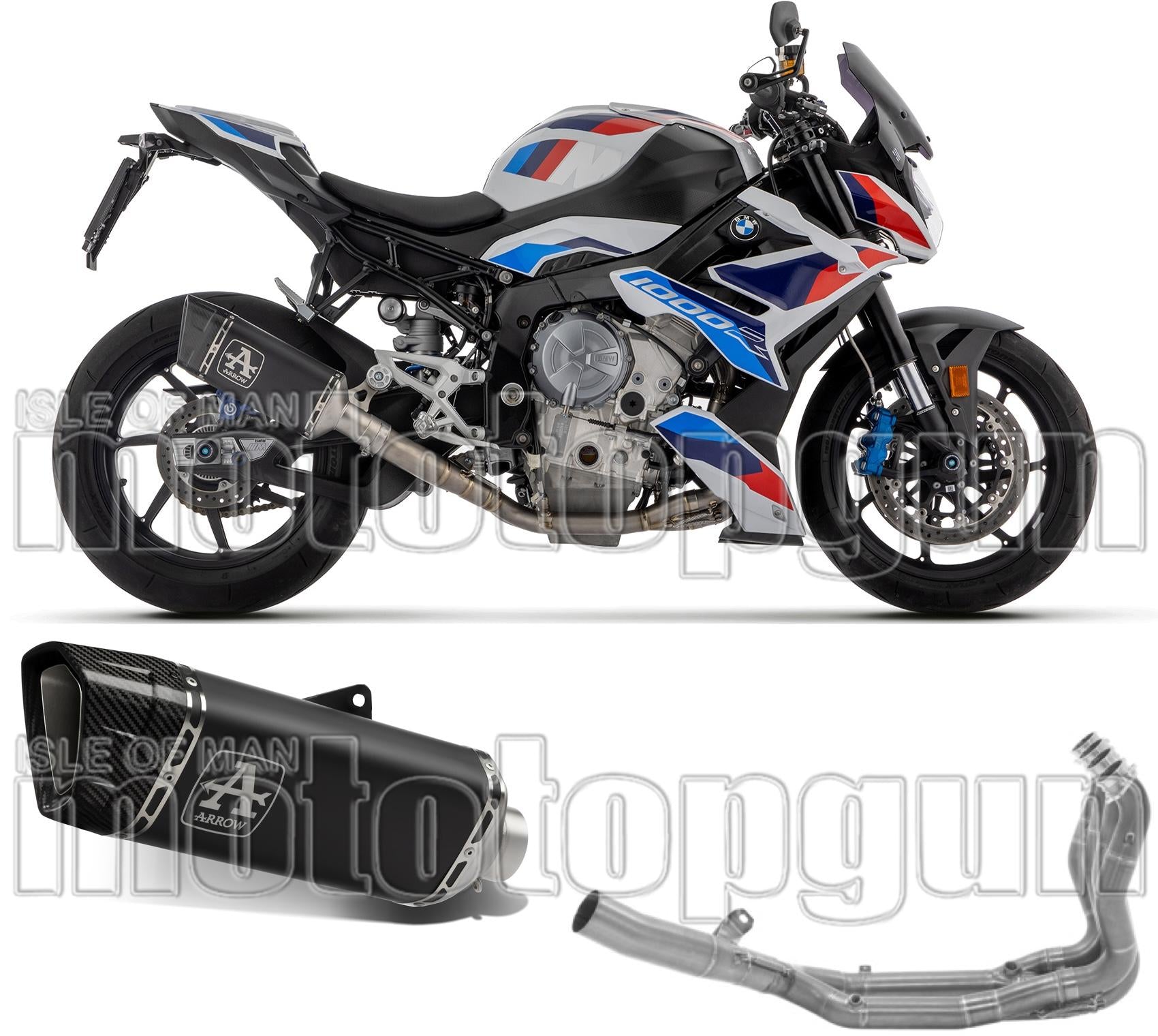 Complete Exhaust System Without Catalytic Converter And Without Sound Certification Pista Black Titanium Carbon - Arrow Special Parts Compatible With Bmw M 1000 R (2023-2024)