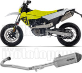 Complete Exhaust System Without Catalytic Converter And Without Sound Certification Explorer Titanium Body And Carbon Cap - Arrow Special Parts Compatible With Husqvarna 701 Supermoto (2026)