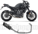 Impianto Di Scarico Completo Non Catalizzato E Senza Omologazione Suono Indy-Race Evo Alluminio Nero Fondello Carby - Arrow Special Parts Compatibile Con Yamaha Mt-07 (2025-2026)