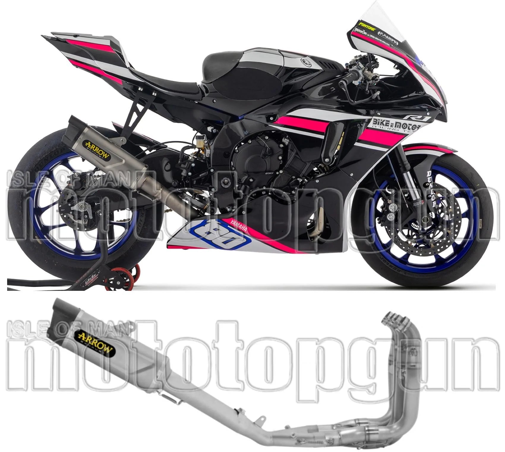 Impianto Di Scarico Completo Non Catalizzato E Senza Omologazione Suono Indy-Race Evo Competition Titanio Fondello Carby - Arrow Special Parts Compatibile Con Yamaha Yzf-R1 1000 (2025)