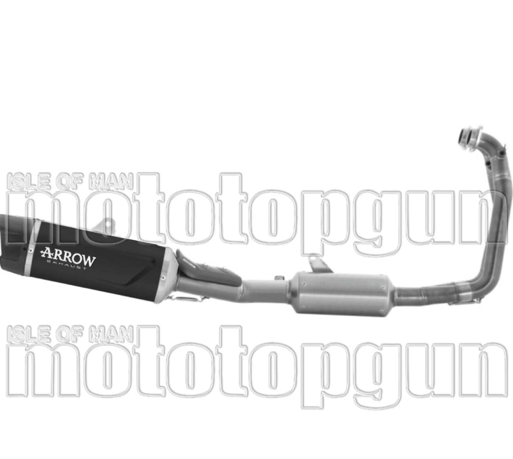 Complete Exhaust System Without Catalytic Converter And Without Sound Certification Indy-Race Evo Black Aluminium Carby End Cap - Arrow Special Parts Compatible With Aprilia Rs 660 (2025-2026)