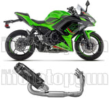 Impianto Di Scarico Completo Non Catalizzato E Senza Omologazione Suono Indy-Race Evo Alluminio Nero Carbonio - Arrow Special Parts Compatibile Con Kawasaki Z 650 (2024-2026)