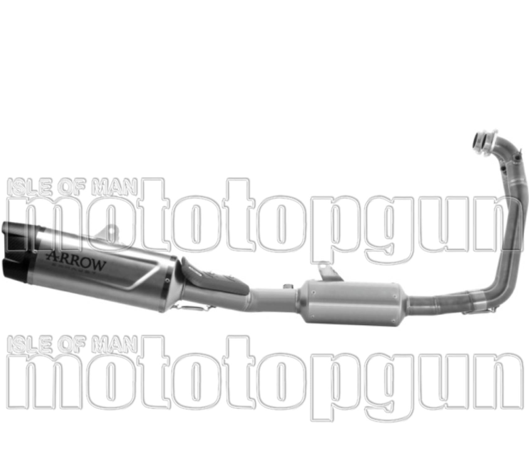 Complete Exhaust System Without Catalytic Converter And Without Sound Certification Indy-Race Evo Titanium Carby End Cap - Arrow Special Parts Compatible With Aprilia Rs 660 (2025-2026)