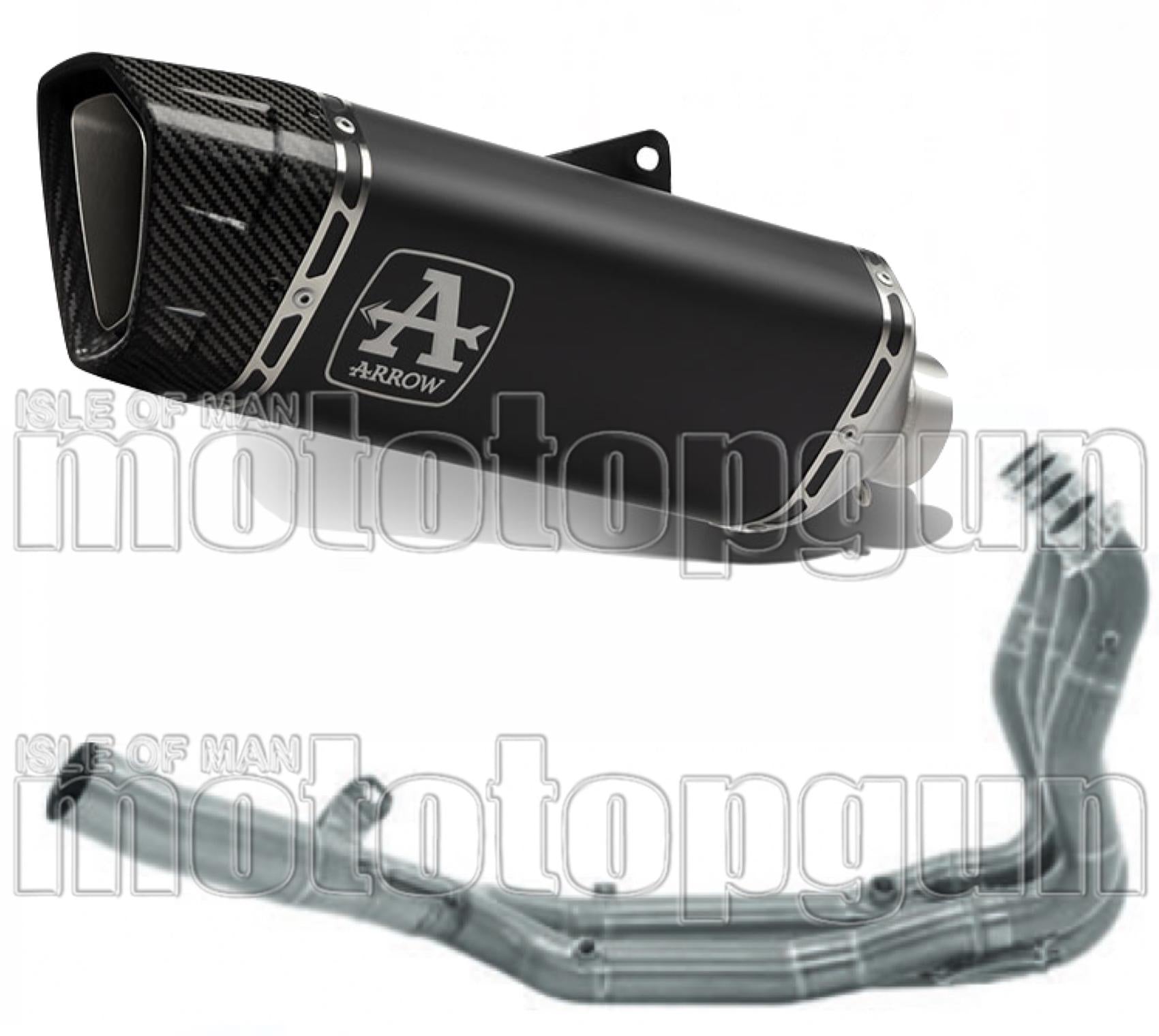 Complete Exhaust System Without Catalytic Converter And Without Sound Certification Pista Black Titanium Carbon - Arrow Special Parts Compatible With Bmw S 1000 Rr (2019-2024)