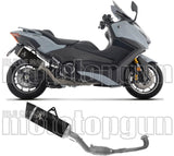 Impianto Di Scarico Completo Non Catalizzato E Senza Omologazione Suono Pista Alluminio Nero Fondello Carby - Arrow Special Parts Compatibile Con Yamaha T-Max 560 (2025-2026)