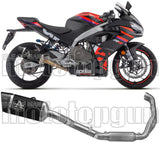 Impianto Di Scarico Completo Non Catalizzato E Senza Omologazione Suono Pista Titanio Nero Carbonio - Arrow Special Parts Compatibile Con Aprilia Rs 457 (2024-2025)