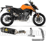 Impianto Di Scarico Completo Non Catalizzato E Senza Omologazione Suono Race-Tech Alluminio Nero Fondello Carby - Arrow Special Parts Compatibile Con Ktm 790 Duke (2025-2026)
