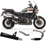 Complete Exhaust System Without Catalytic Converter And Without Sound Certification Rebel Steel Black Body And Black Aluminium Cap - Arrow Special Parts Compatible With Harley-Davidson Pan America 1250 (2026)