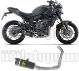 Impianto Di Scarico Completo Non Catalizzato E Senza Omologazione Suono Thunder Alluminio Nero Fondello Carby - Arrow Special Parts Compatibile Con Yamaha Mt-07 (2025-2026)