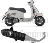 Impianto Di Scarico Completo Non Catalizzato E Senza Omologazione Suono Urban Alluminio Nero Fondello Carby - Arrow Special Parts Compatibile Con Piaggio Vespa Gts 310 (2025-2026)