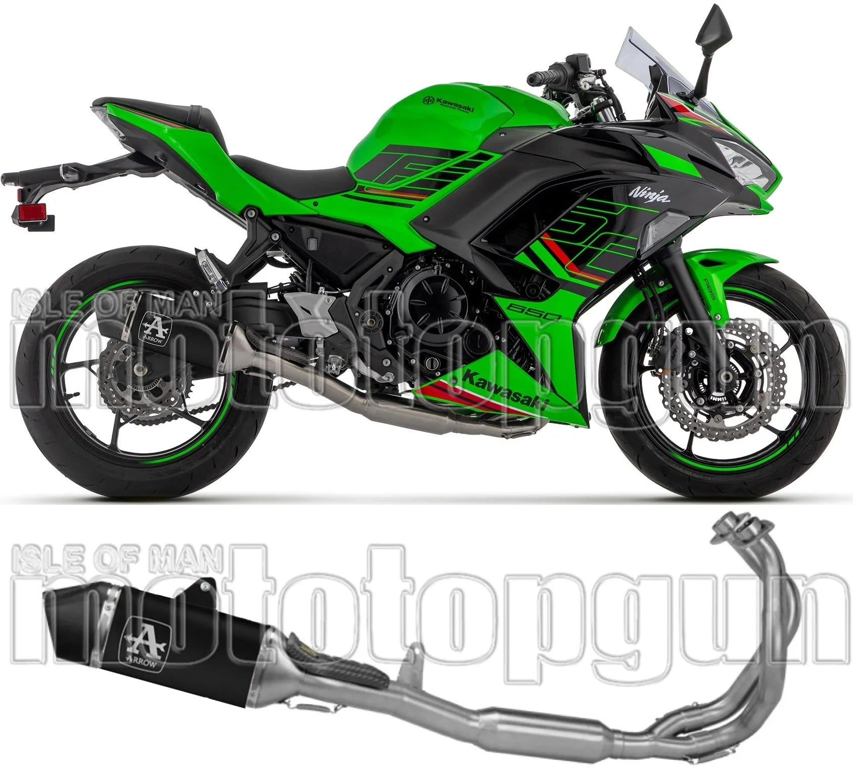 Impianto Di Scarico Completo Non Catalizzato E Senza Omologazione Suono Veloce Alluminio Nero Carbonio - Arrow Special Parts Compatibile Con Kawasaki Ninja 650 (2024-2026)