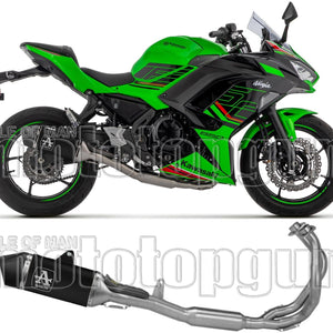 Complete Exhaust System Without Catalytic Converter And Without Sound Certification Veloce Black Aluminium Carbon - Arrow Special Parts Compatible With Kawasaki Ninja 650 (2024-2026)