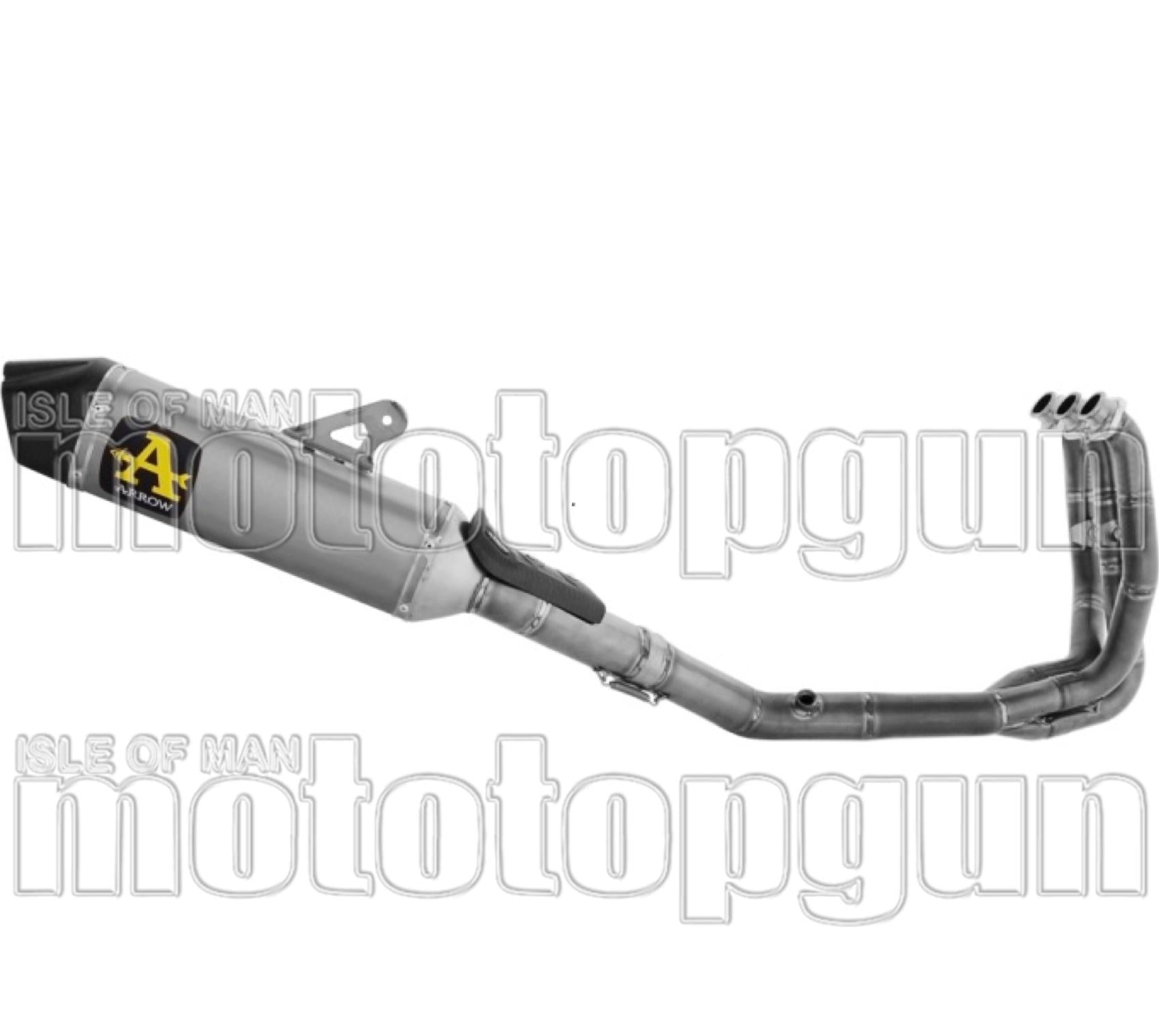 Complete Exhaust System Without Catalytic Converter And Without Sound Certification Veloce Competition Titanium Carby End Cap - Arrow Special Parts Compatible With Triumph Daytona 660 (2024-2026)