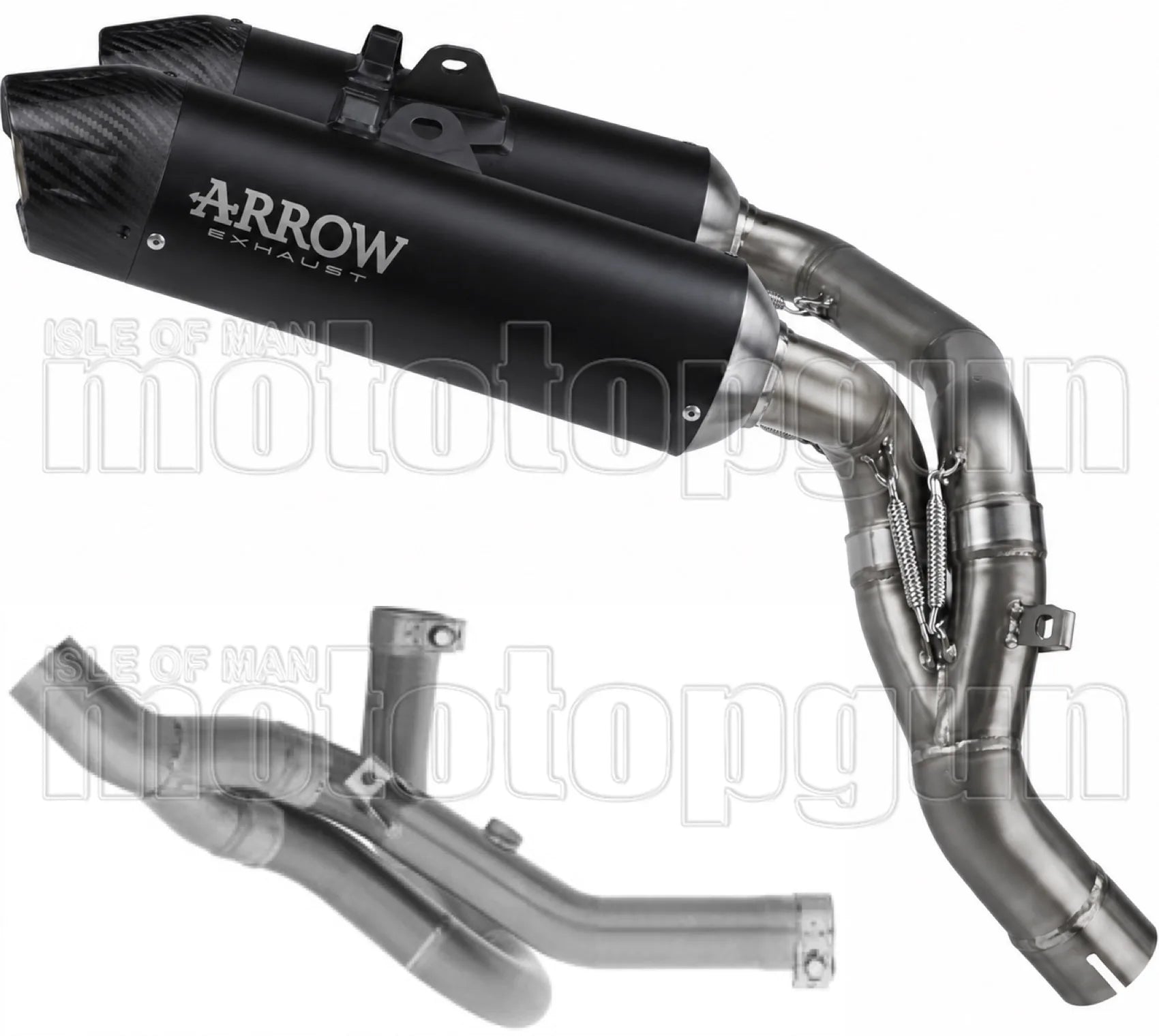 Terminale Di Scarico Non Catalizzato E Senza Omologazione Suono Round Corpo In Titanio Nero E Coppa In Carbonio - Arrow Special Parts Compatibile Con Ducati Hypermotard V2 (2026)