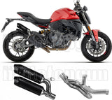 Uncatalysed Exhaust System Without Sound Certification Round Black Titanium Body And Carbon Cap - Arrow Special Parts Compatible With Ducati Monster 890 V2 (2026)