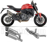Uncatalysed Exhaust System Without Sound Certification Round Titanium Body And Carbon Cap - Arrow Special Parts Compatible With Ducati Monster 890 V2 (2026)