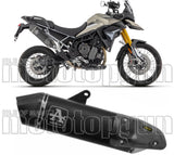 Terminale Di Scarico Senza Omologazione Suono Veloce Alluminio Nero Carbonio - Arrow Special Parts Compatibile Con Triumph Tiger 850 (2020-2024)