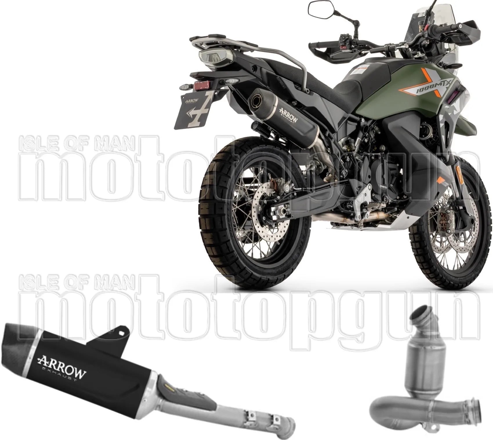 Terminale Di Scarico Non Catalizzato E Con Omologazione Suono Indy-Race Evo Corpo In Alluminio Nero E Coppa In Carbonio - Arrow Special Parts Compatibile Con Cfmoto 1000 Mt-X (2026)